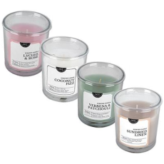 Scented Candle in Round Glass Container, 7 x 8cm - assorted 